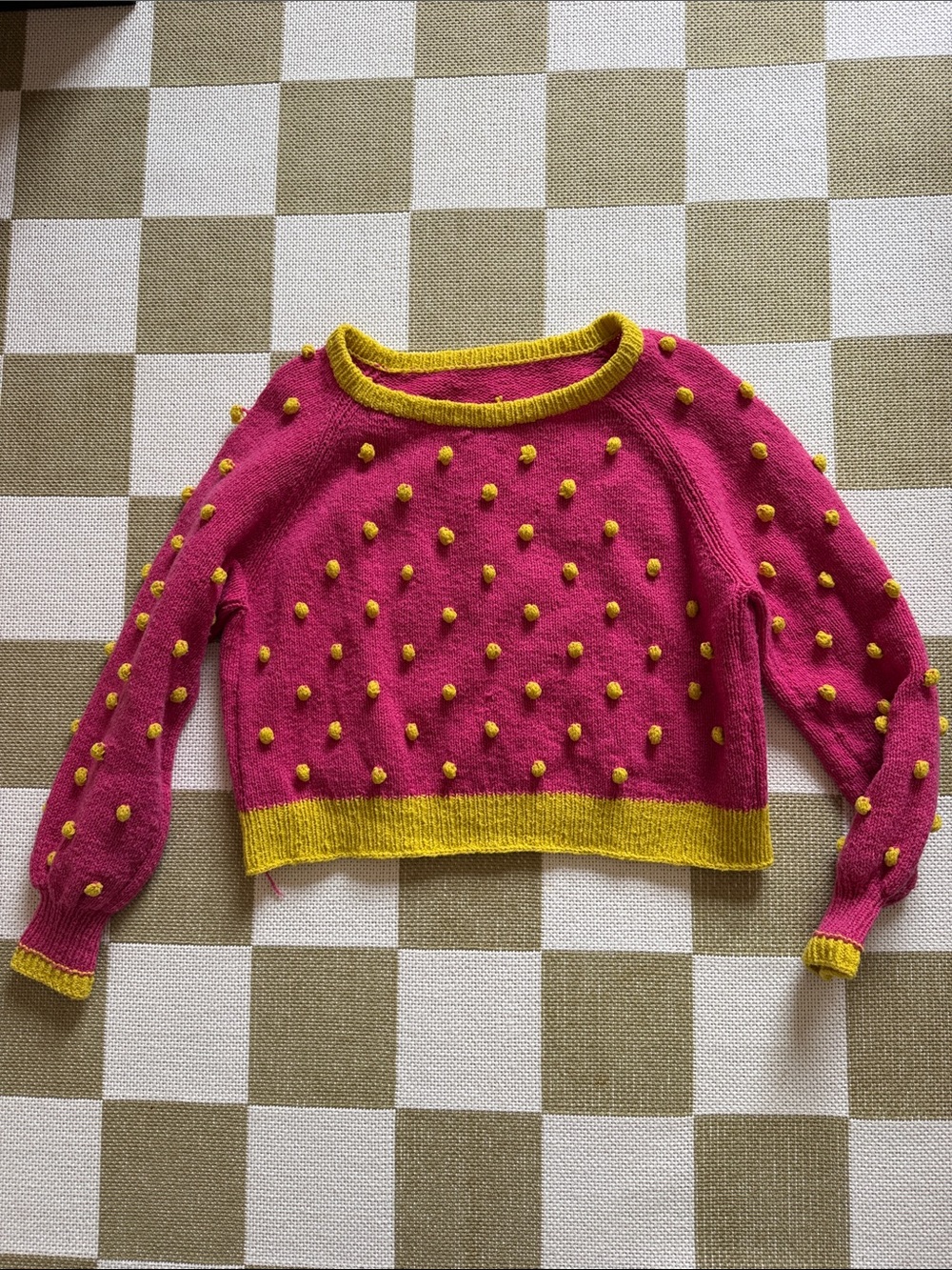 Women’s Wool Pink Pom-Pom Sweater (cropped fit)